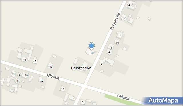 Bruszczewo, Przysiecka, 11A, mapa Bruszczewo