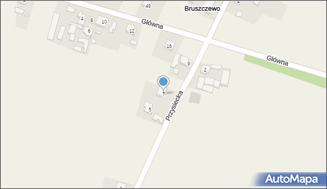 Bruszczewo, Przysiecka, 7, mapa Bruszczewo