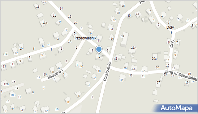 Brzeszcze, Przedwieśnik, 1, mapa Brzeszcze