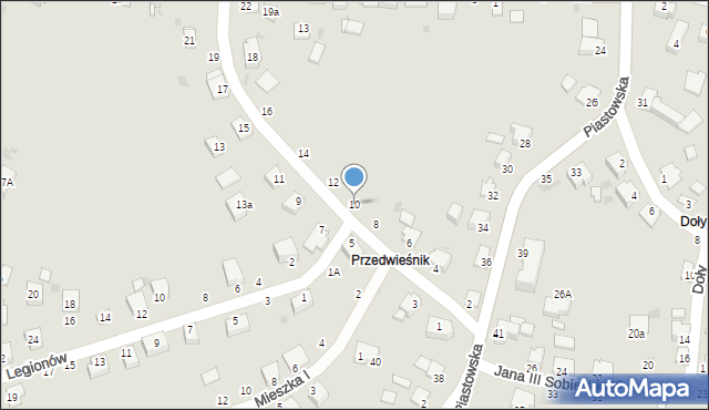 Brzeszcze, Przedwieśnik, 10, mapa Brzeszcze