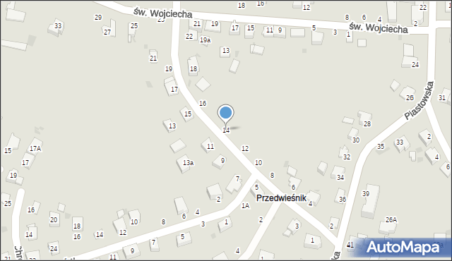 Brzeszcze, Przedwieśnik, 14, mapa Brzeszcze