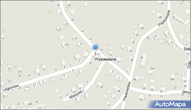 Brzeszcze, Przedwieśnik, 5, mapa Brzeszcze