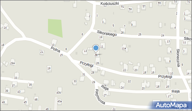 Brzeszcze, Przyłogi, 28, mapa Brzeszcze