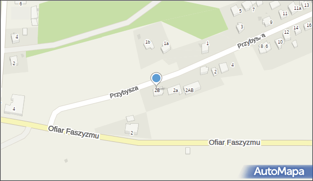 Brzeźce, Przybysza Jana, 2B, mapa Brzeźce