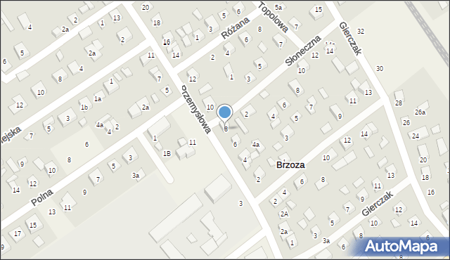 Brzoza, Przemysłowa, 8, mapa Brzoza