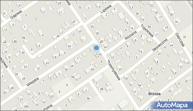 Brzoza, Przemysłowa, 9, mapa Brzoza