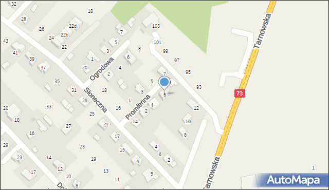 Brzozówka, Promienna, 6, mapa Brzozówka