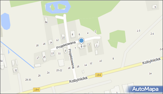 Bugaj, Projektowana, 5, mapa Bugaj