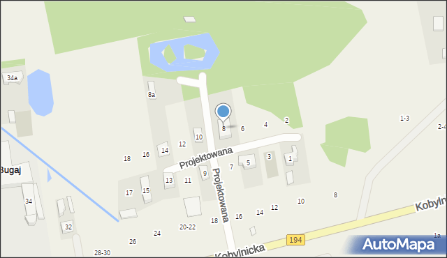 Bugaj, Projektowana, 8, mapa Bugaj