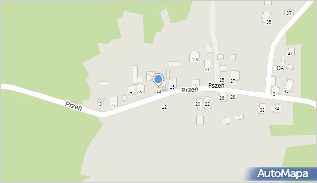 Bukowno, Przeń, 13, mapa Bukowno