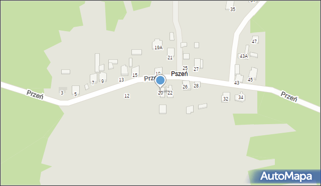 Bukowno, Przeń, 20, mapa Bukowno