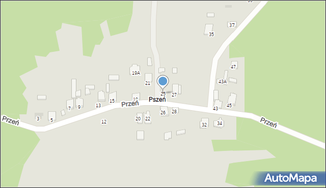 Bukowno, Przeń, 25, mapa Bukowno