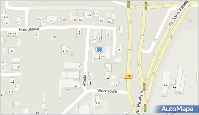 Bydgoszcz, Prosta, 1, mapa Bydgoszczy