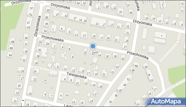 Bydgoszcz, Przechowska, 12, mapa Bydgoszczy