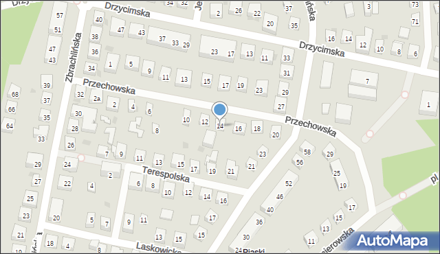 Bydgoszcz, Przechowska, 14, mapa Bydgoszczy