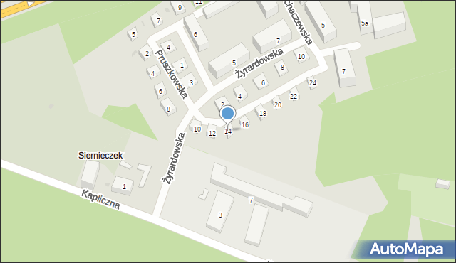 Bydgoszcz, Pruszkowska, 14, mapa Bydgoszczy