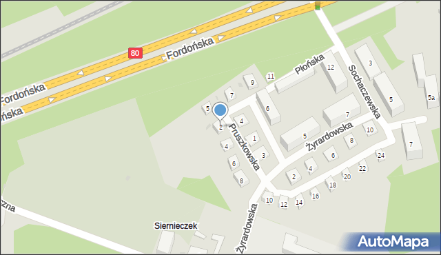 Bydgoszcz, Pruszkowska, 2, mapa Bydgoszczy