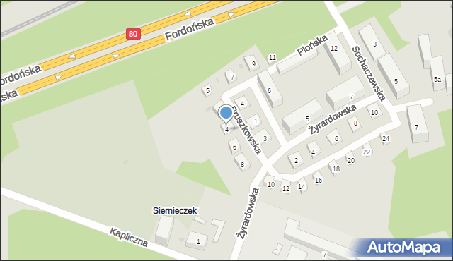 Bydgoszcz, Pruszkowska, 4, mapa Bydgoszczy