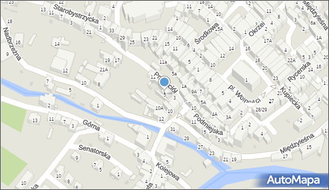 Bystrzyca Kłodzka, Przyjaciół, 5, mapa Bystrzyca Kłodzka