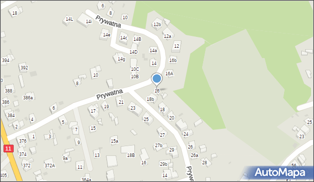 Bytom, Prywatna, 16, mapa Bytomia