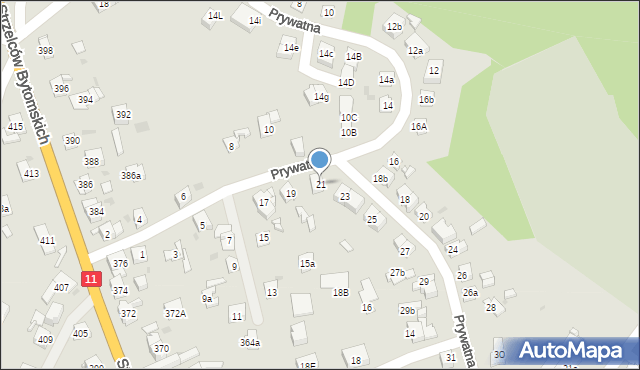 Bytom, Prywatna, 21, mapa Bytomia