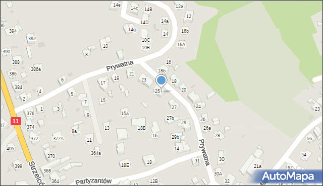 Bytom, Prywatna, 25A, mapa Bytomia