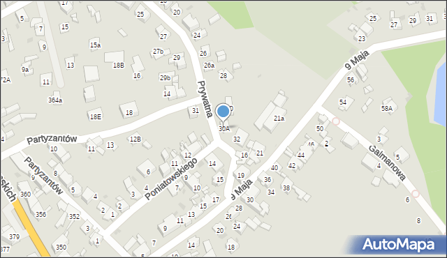 Bytom, Prywatna, 30A, mapa Bytomia