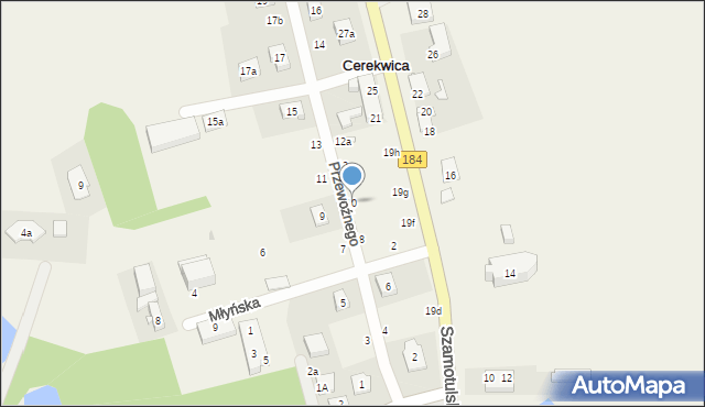 Cerekwica, Przewoźnego Jakuba, ks., 10, mapa Cerekwica