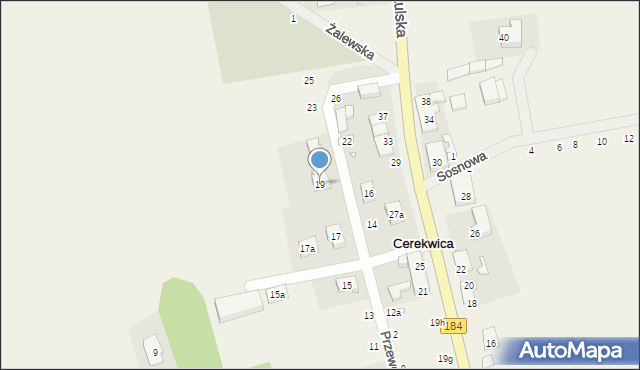 Cerekwica, Przewoźnego Jakuba, ks., 19, mapa Cerekwica