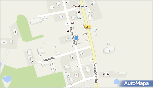 Cerekwica, Przewoźnego Jakuba, ks., 8, mapa Cerekwica