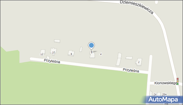 Ciechanów, Przyleśna, 6, mapa Ciechanów