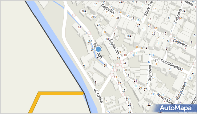 Cieszyn, Przykopa, 18, mapa Cieszyna