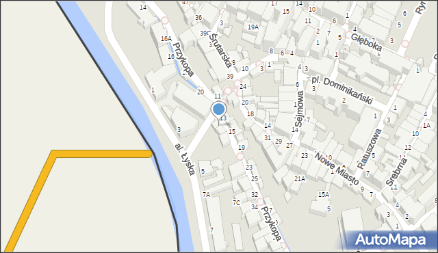 Cieszyn, Przykopa, 24, mapa Cieszyna