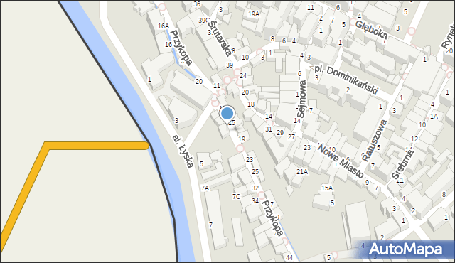 Cieszyn, Przykopa, 26, mapa Cieszyna