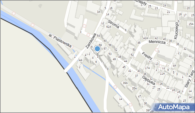 Cieszyn, Przykopa, 3, mapa Cieszyna