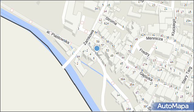 Cieszyn, Przykopa, 5, mapa Cieszyna