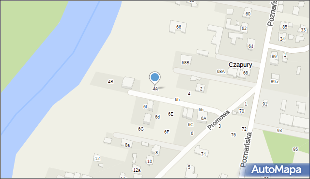 Czapury, Promowa, 4A, mapa Czapury