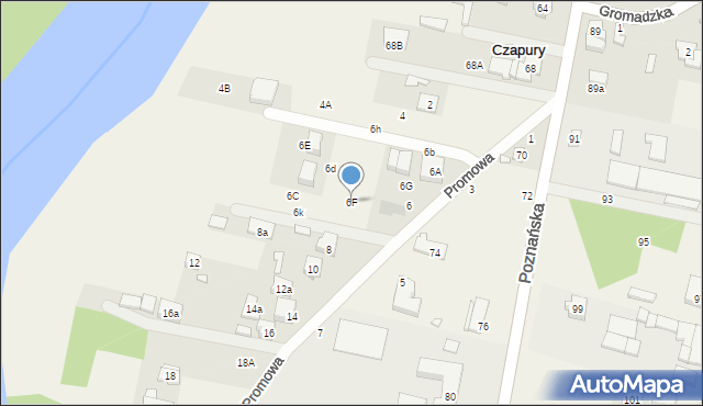 Czapury, Promowa, 6F, mapa Czapury