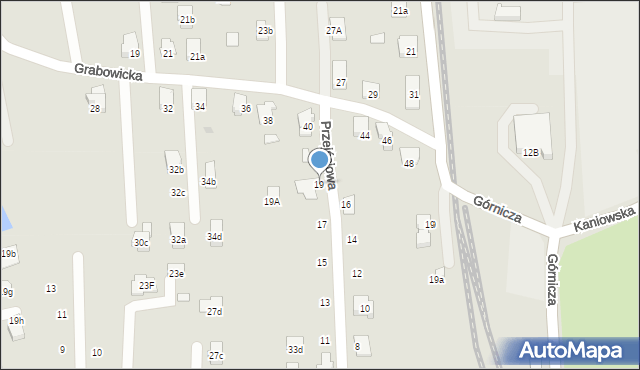 Czechowice-Dziedzice, Przejściowa, 19, mapa Czechowic-Dziedzic