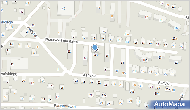 Czechowice-Dziedzice, Przerwy-Tetmajera Kazimierza, 14B, mapa Czechowic-Dziedzic