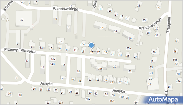 Czechowice-Dziedzice, Przerwy-Tetmajera Kazimierza, 15, mapa Czechowic-Dziedzic