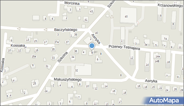 Czechowice-Dziedzice, Przerwy-Tetmajera Kazimierza, 6, mapa Czechowic-Dziedzic