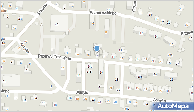 Czechowice-Dziedzice, Przerwy-Tetmajera Kazimierza, 7, mapa Czechowic-Dziedzic