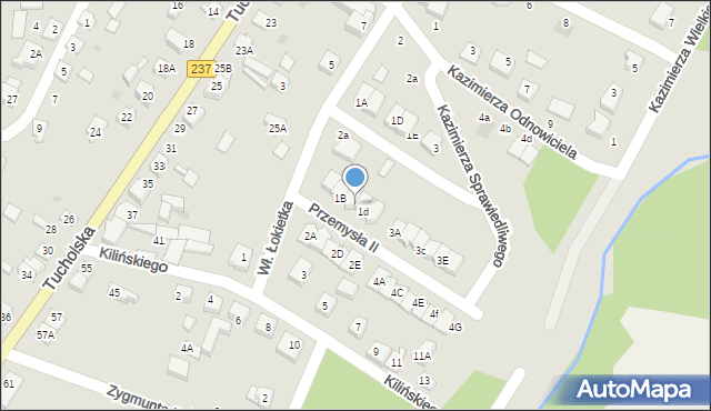 Czersk, Przemysła II, 1C, mapa Czersk