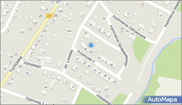 Czersk, Przemysła II, 1d, mapa Czersk