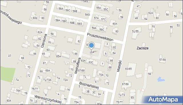 Częstochowa, Pruszkowskiego, 11A, mapa Częstochowy