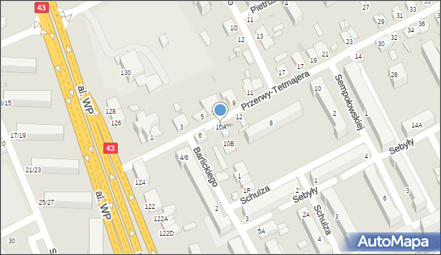 Częstochowa, Przerwy-Tetmajera Kazimierza, 10A, mapa Częstochowy