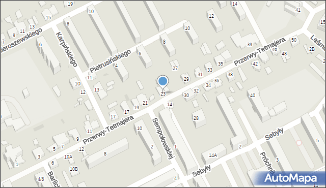 Częstochowa, Przerwy-Tetmajera Kazimierza, 23, mapa Częstochowy