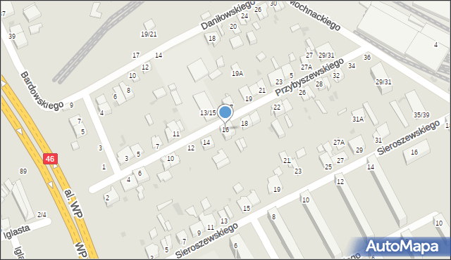 Częstochowa, Przybyszewskiego Stanisława, 16, mapa Częstochowy