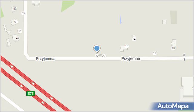 Częstochowa, Przyjemna, 22, mapa Częstochowy